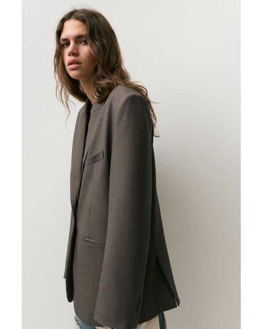 Pull&Bear Oversized Blazer in het Black