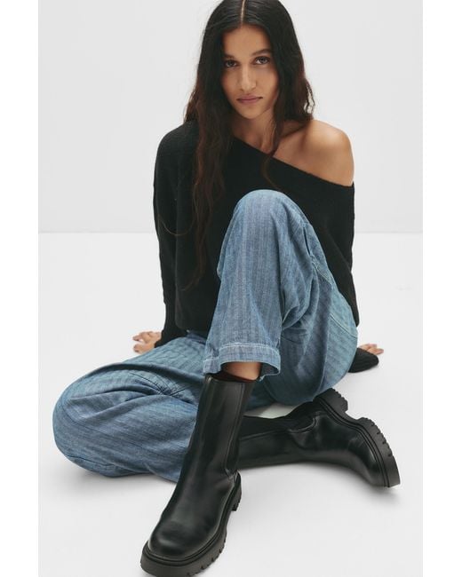 Pull&Bear Black Chunky Chelsea Boots
