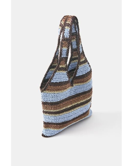 Borsa A Spalla Intrecciata A Righe di Pull&Bear in Blue