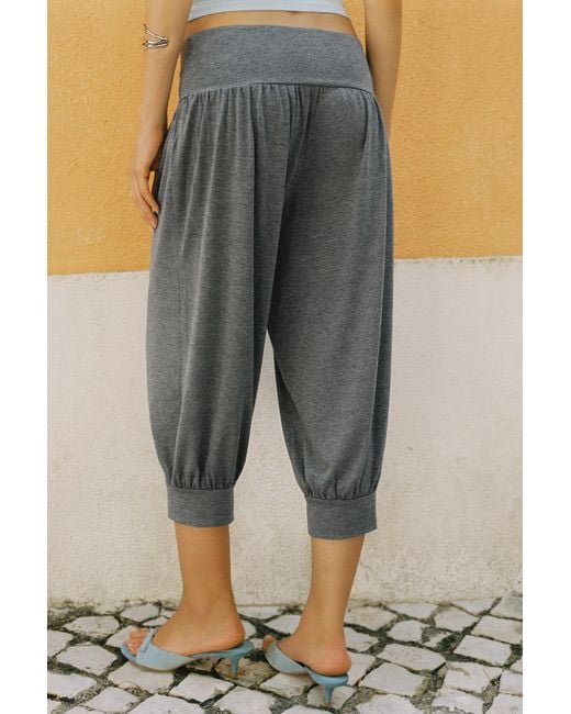 Pull&Bear Gray Cropped Sarouel Trousers