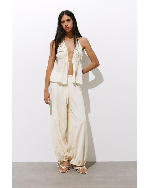Pull&Bear Haltertop Met Spiegeltjes in het Brown