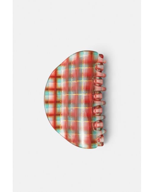 Pull&Bear White Checked Curved Hair Clip