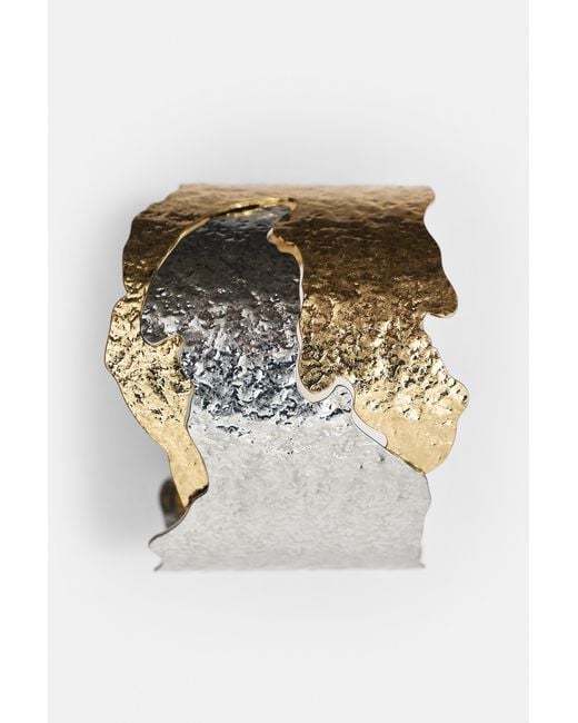 Pull&Bear Metallic Mixed Texture Arm Cuff