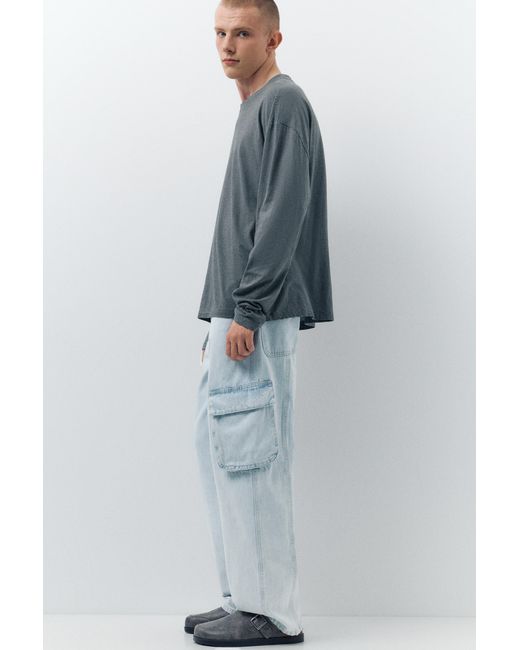 Pull&Bear Multicolor Baggy Cargo Jeans for men