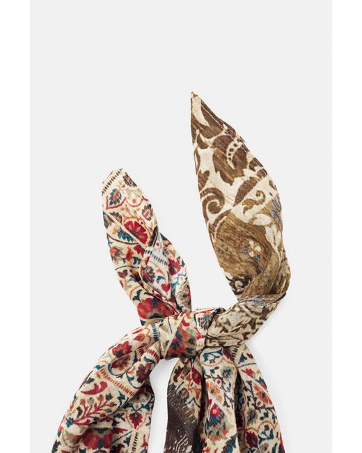 Pull&Bear White Patchwork Print Scarf