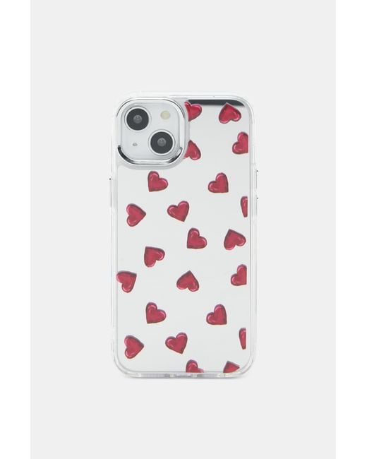 Coque Iphone Miroir Cœurs Pull&Bear en coloris White