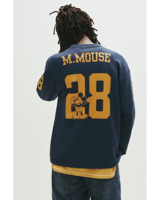 Pull&Bear Mickey Mouse Fußball-Sweatshirt in Blue für Herren