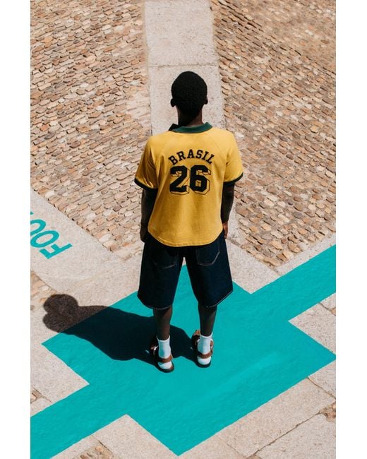 Pull&Bear Yellow Fifa World Cup 26 Brazil Polo Shirt for men