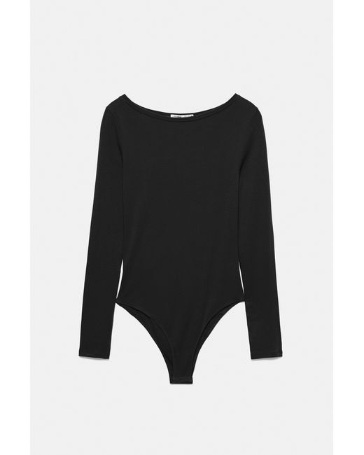 Pull&Bear Green Long Sleeve Bodysuit