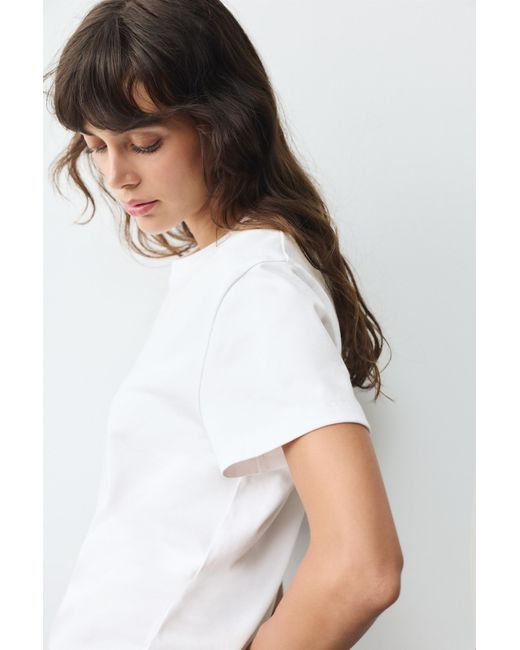 Pull&Bear White Short Sleeve T-Shirt 100% Cotton
