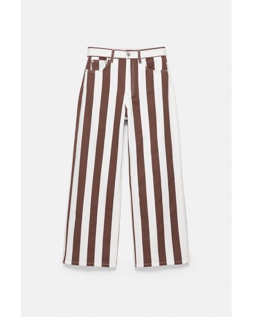 Pull&Bear Gestreepte Straight Broek in het Green