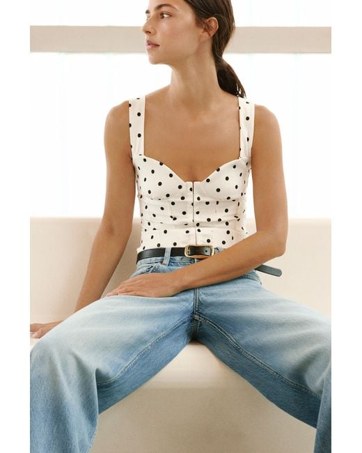 Pull&Bear Blue Strappy Corsetry-Inspired Top