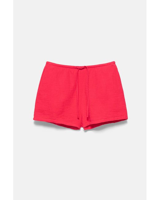 Pull&Bear Red Crepe Shorts