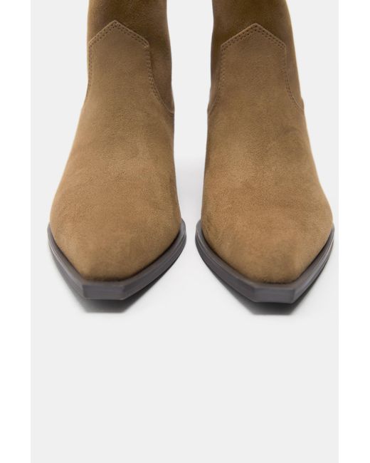 Pull&Bear White Cowboy Ankle Boots