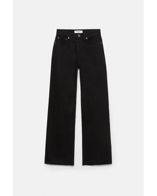 Pull&Bear Jeans Met Hoge Taille En Wijde Pijpen in het Blue