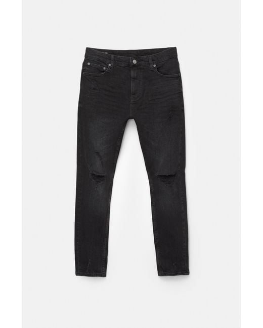 Pull&Bear White Ripped Skinny Jeans for men
