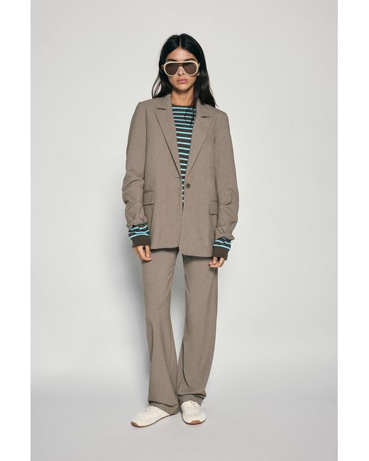 Pull&Bear Gray Full Length Smart Trousers