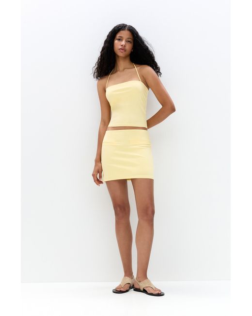 Pull&Bear Orange Mini Skirt With Pockets