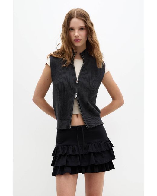 Pull&Bear Black Minirock Mit Volant