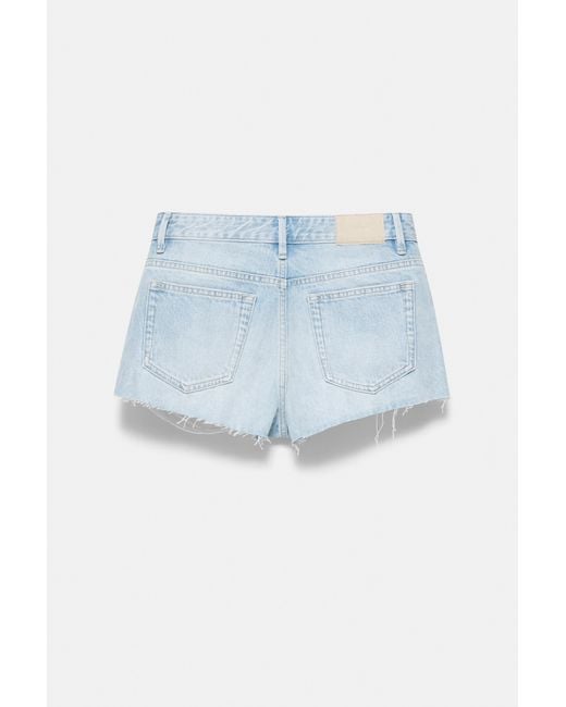 Pull&Bear Mini Denim Short Met Scheuren in het White