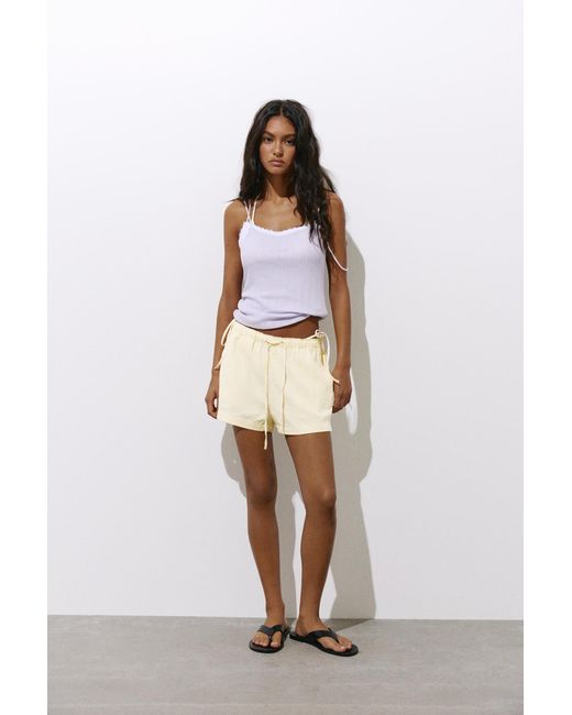 Pull&Bear Natural Linen Blend Shorts