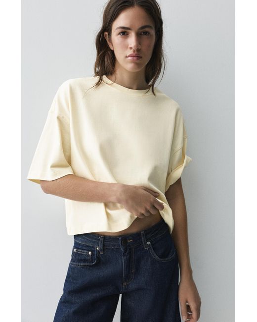 Pull&Bear White Boxy Fit Short Sleeve T-Shirt