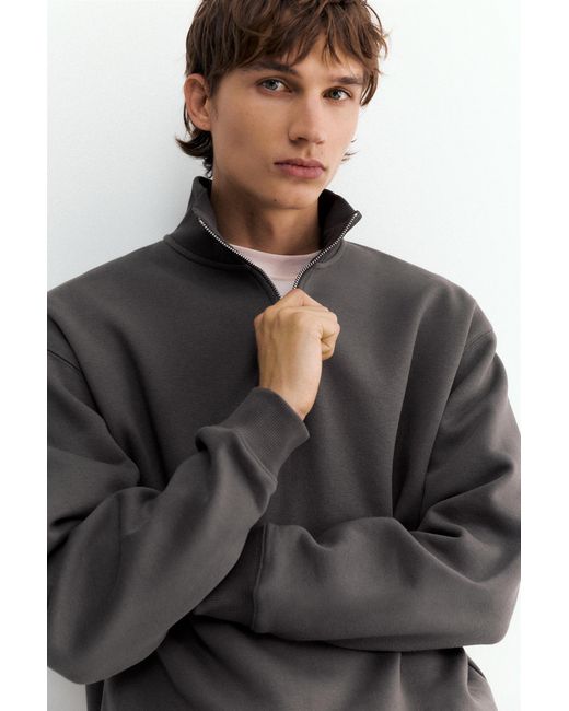 Sweat Col Zippé Pull&Bear pour homme en coloris Gray