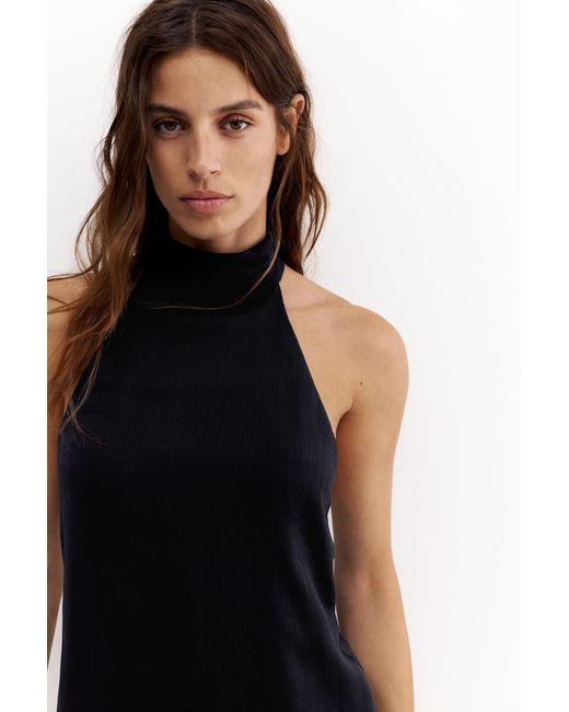 Pull&Bear Blue Flowing Halter Top