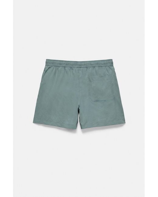 Pull&Bear Green Stwd Board Shorts for men