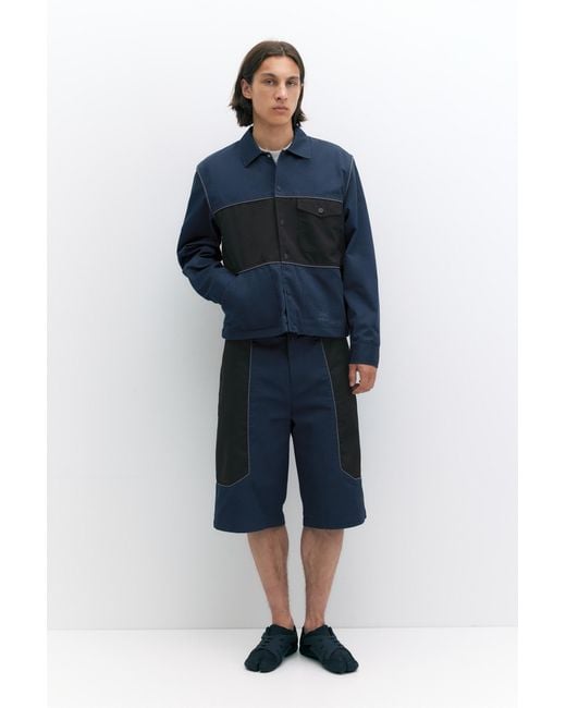 Pull&Bear Blue Pleasures X Stwd Panelled Bermuda Shorts for men