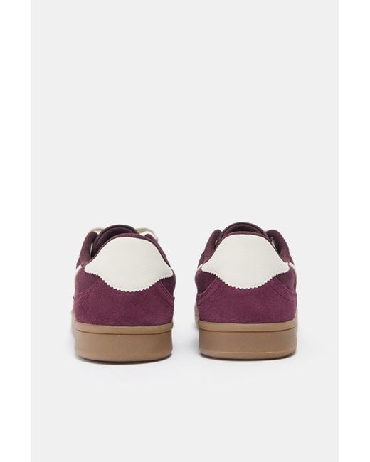 Pull&Bear Red Retro Trainers With Detail