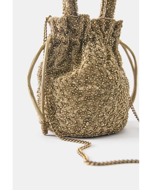 Pull&Bear Metallic Beaded Bag