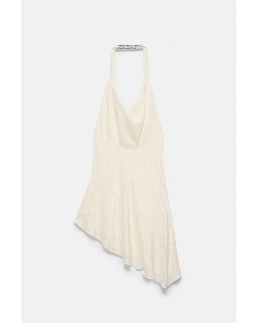 Pull&Bear Brown Short Asymmetric Halter Dress