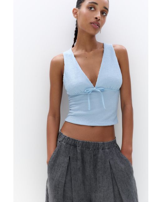 Top Rustique À Nœud Pull&Bear en coloris Blue