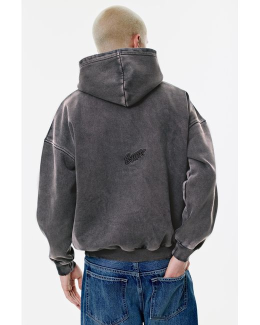 Pull&Bear Gray Stwd Washed Hoodie for men