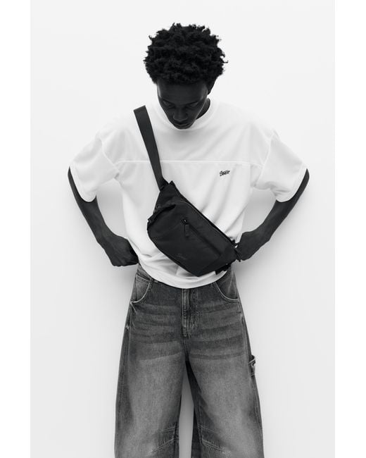 Pull&Bear Gray Stwd Technical Belt Bag for men