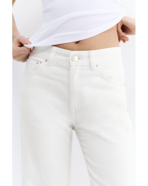 Pull&Bear Jeans Met Hoge Taille En Wijde Pijpen in het White