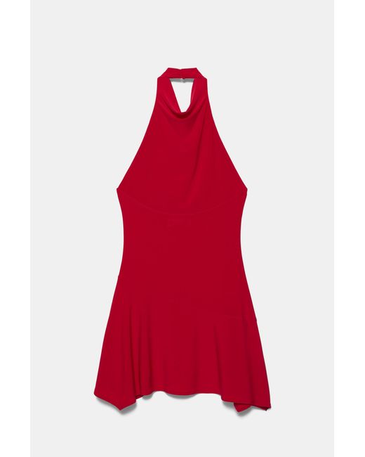 Pull&Bear Red Short Halter Dress