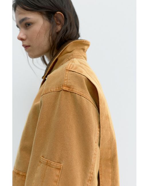 Pull&Bear Blue Jacket With Combined Collar