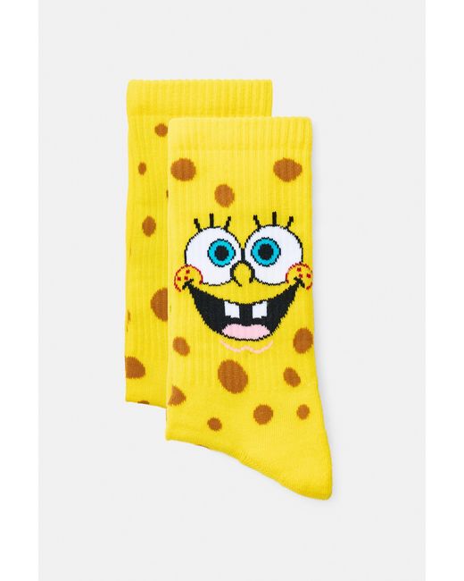 Pull&Bear Yellow Spongebob Squarepants Socks for men