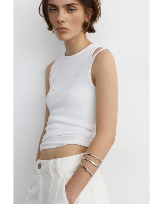 Lot De 2 Bracelets Vagues Pull&Bear en coloris Metallic