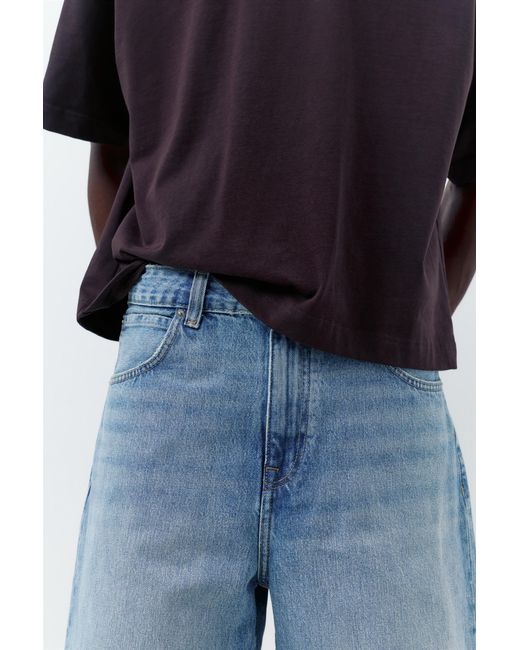 Pull&Bear Blue Baggy Relaxed Fit Denim Bermuda Shorts for men
