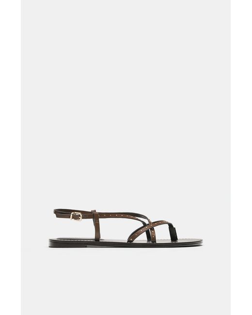 Pull&Bear Blue Flat Studded Sandals