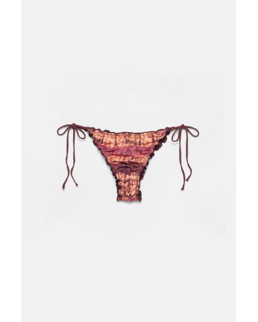 Pull&Bear Green Tie-Dye Frill Bikini Top