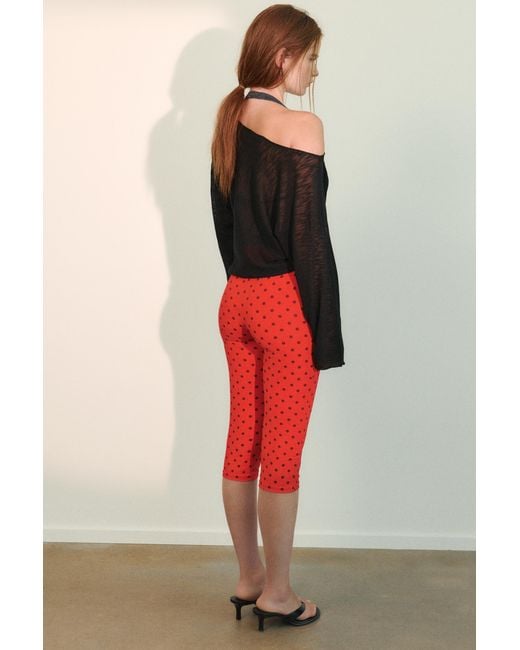 Pull&Bear Red Polka Dot Capris