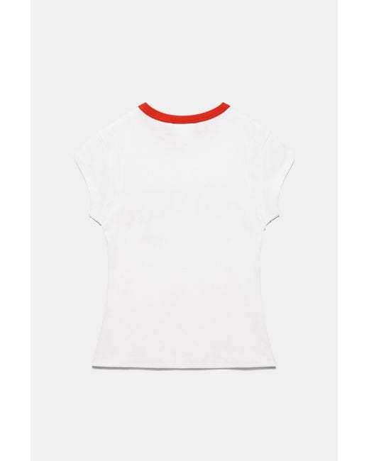 Pull&Bear Black Camaron Ribbed T-Shirt