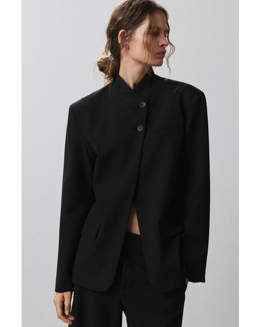 Pull&Bear Zwarte Blazer Met Overslag in het Black