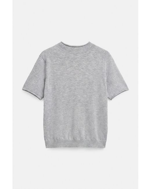 Pull&Bear Blue Fitted Short Sleeve Jumper