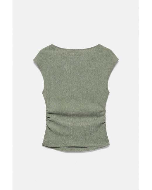 Pull&Bear Green Crepe Top
