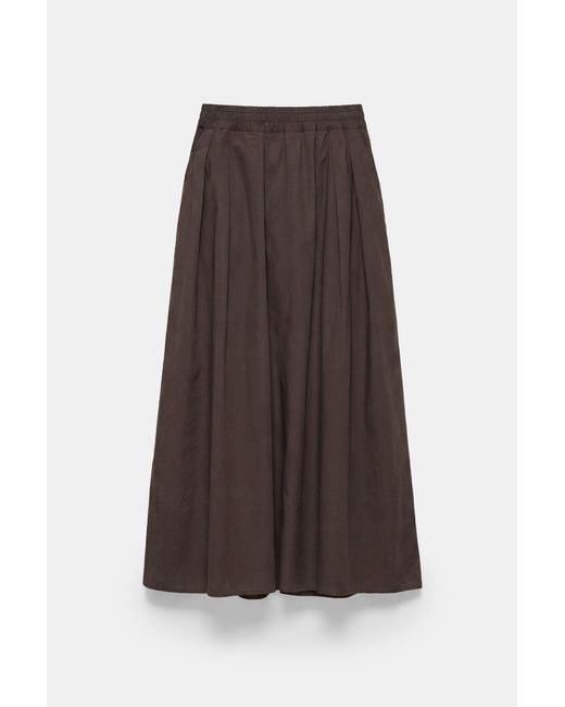 Pull&Bear Brown Long Poplin Skirt